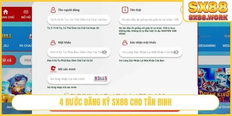 4 bước đăng ký SX88 cho tân binh