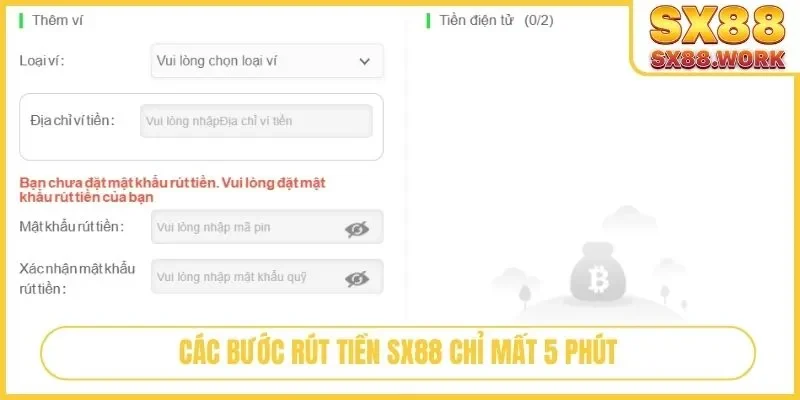 Các bước rút tiền SX88 chỉ mất 5 phút