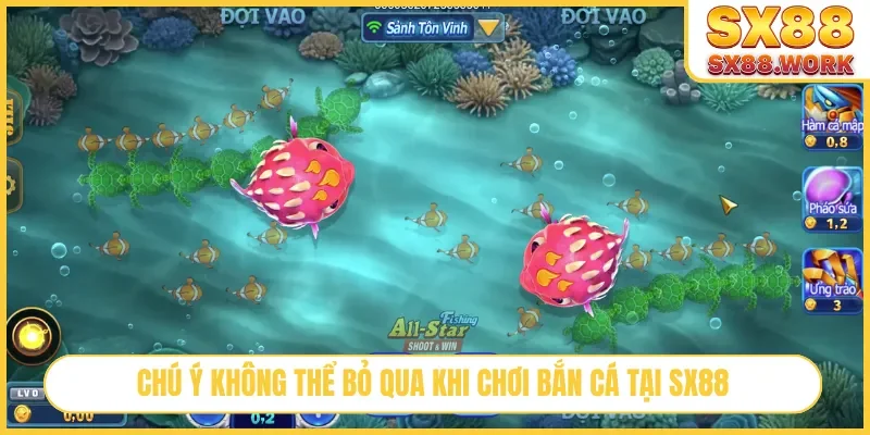 Chú ý không thể bỏ qua khi chơi bắn cá tại SX88